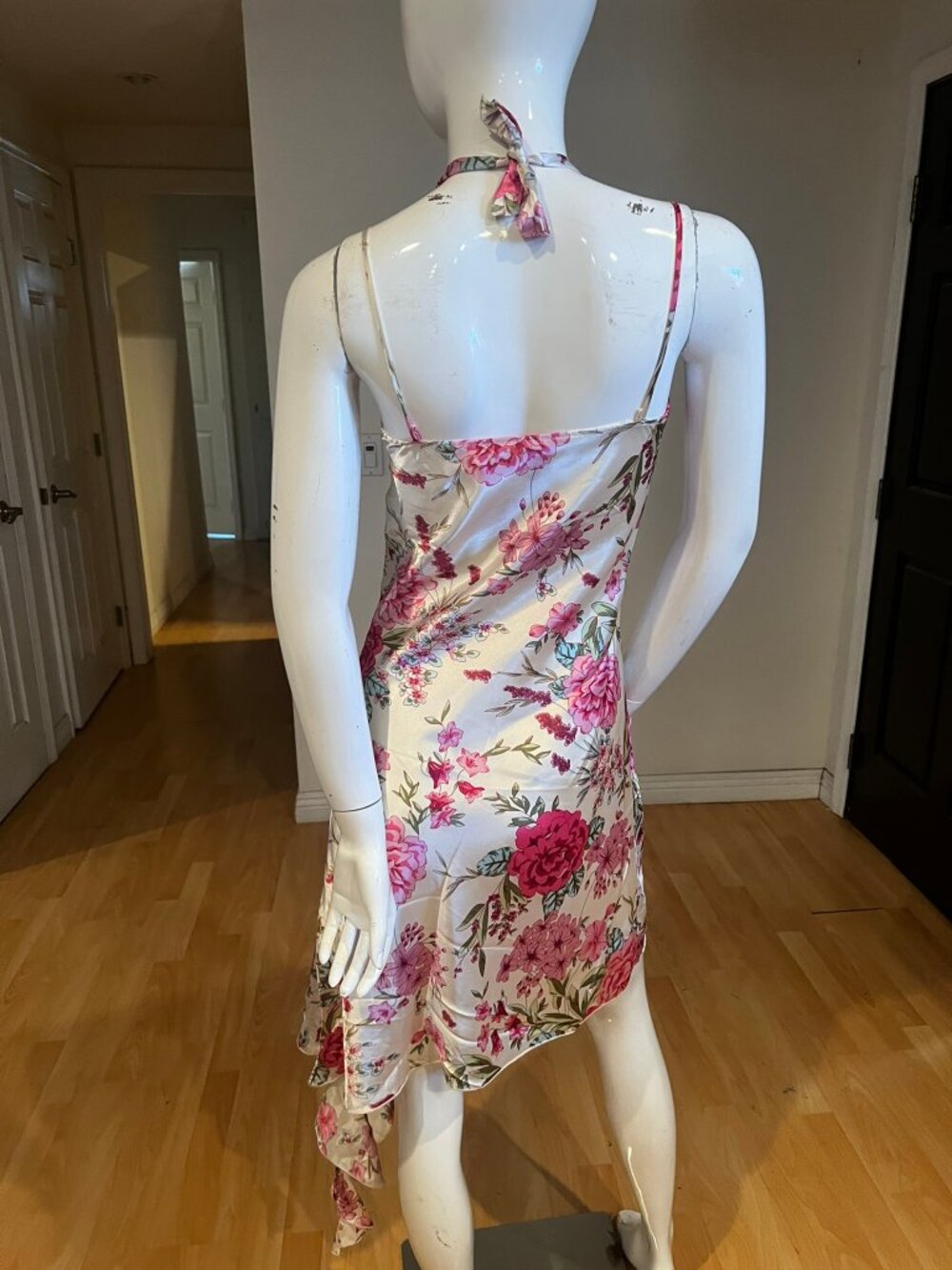 VINTAGE Y2K 90'S WINDSOR FLORAL HALTER FAIRY BOHO GRUNGE DRESS SZ 5 / SMALL - Picture 4 of 6